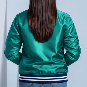 Chaqueta Varsity de Béisbol de Invierno de Primera Calidad, Corte Ajustado, Chaqueta Bomber de Poliéster Brillante de Primera Calidad, Estilo Hip Hop - Product Image 6