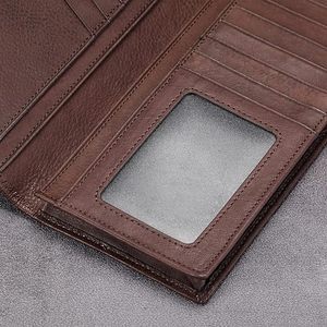 Cartera Larga de Cuero Genuino para Hombre con Protección RFID, Múltiples Ranuras para Tarjetas, Espacio para Billetes y Recibos, Logotipo Personalizado, Cierre Plegable, Forro de Seda, Venta al Por Mayor - Product Image 5