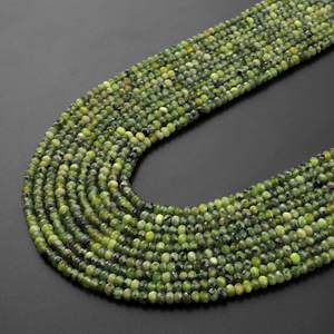Perles de jade facettées en forme de rondelle, micro-taillées, jade vert naturel, pour la création de bijoux, vente en gros DIY - Product Image 4