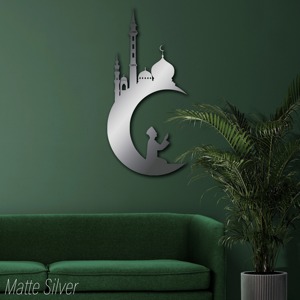 Décoration murale islamique en métal noir, mosquée, croissant de lune, prière, décoration moderne pour l'intérieur de la maison, thème Ramadan, décoration murale à suspendre - Product Image 6