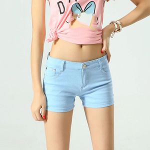 Pantalones Cortos de Mezclilla Ligeros de Cintura Elástica Casual para Mujer, de Spandex/Poliéster, de Tiro Medio, Venta Caliente, OEM ODM - Product Image 4