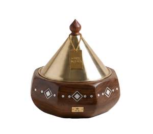 Ramadan Collection New Wooden Casserole Set Stainless Steel Cover Enamel Coated Golden Finished Eco-Friendly Durable Modern - Product Image 2