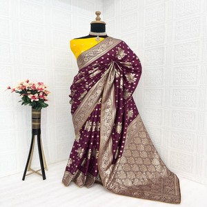 Sari de Seda Dola Premium VASTRA COTTAGE con Tejido Tradicional Banarasi y Teñido a Mano - Product Image 6