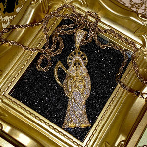 Pendentif Grim Reaper Iced Out en Moissanite et Diamant, Argent 925 Plaqué Or, Collier Hip Hop - Product Image 2