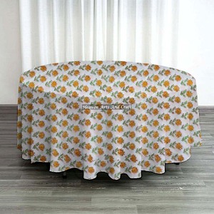 Nuevo mantel redondo de algodón de 60 pulgadas con estampado floral a mano, colorido, para decoración del hogar, cenas y fiestas. - Product Image 4