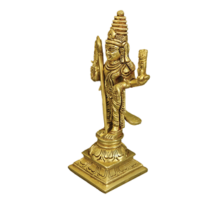 Ídolo de Latón Lord Muguran, Escultura Hecha a Mano, Figura Religiosa Tradicional, Decoración de Mesa para el Hogar, Templo Pooja, Adoración - Product Image 5