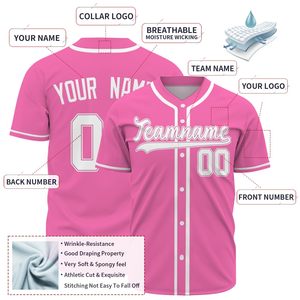 Maillot de baseball classique au design sportif, personnalisable, en maille respirante, protection UV, évacuation de l'humidité pour la performance sur le terrain - Product Image 5