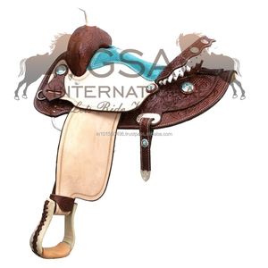 Silla de montar western 100% cuero genuino, tamaño personalizable, para equitación y entrenamiento, a precio de fábrica. - Product Image 2