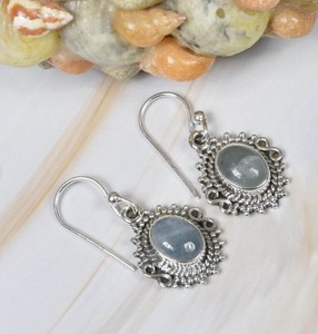 Wholesale Natural Moonstone <b>Earrings</b> 925 Sterling <b>Silver</b> Handmade Moonstone Drop <b>Dangle</b> <b>Earrings</b> - Product Image 3