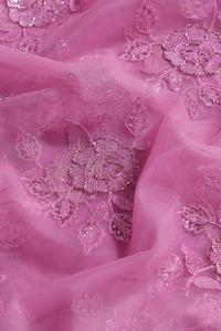 Tela de Red con Lentejuelas y Bordado de Perlas, Material de Encaje de Gasa de Doble Capa de Lujo para Vestidos de Novia y Ropa de Noche - Product Image 3