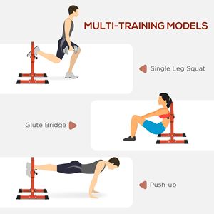 Support de Squat Bulgare Réglable sur 12 Niveaux pour Salle de Sport à Domicile, Rouleau de Squat Rouge pour Entraînement de la Force du Bas du Corps, Squat sur une Seule Jambe - Product Image 3