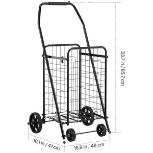 Cesta de lavandería rodante de alta resistencia con ruedas giratorias, capacidad de carga de 90 libras, carrito de compras plegable - Product Image 4