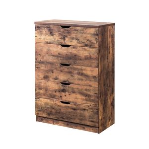 Comò camera da letto in legno invecchiato con 5 cassetti cassettiera - Product Image 3