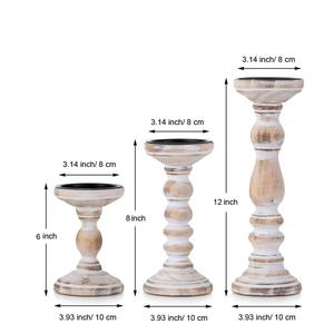 Portavelas de Madera Tallada, Juego de 3 Portavelas Rústicos, Decoración de Estilo Rústico, Decoración de Lujo para el Hogar en Arabia Saudita - Product Image 3