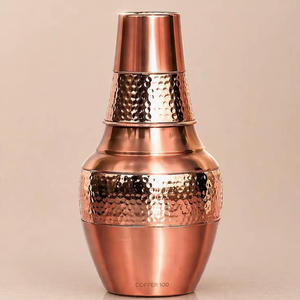 Accessoire de service en cuivre, accessoire bien-être en cuivre, gourde écologique en cuivre, bouteille durable en cuivre, vaisselle artisanale en cuivre - Product Image 1