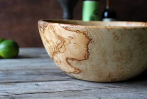 Bol en bois, saladier, cadeau de mariage, cadeau de Noël, cadeau pour elle, cadeau pour lui, bol de service en bois - Product Image 2