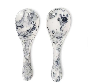 Ensemble de 2 cuillères en résine très demandées, motif marbre bleu et blanc, ustensiles pour servir - Product Image 6