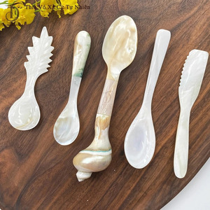 Natural Handcrafted Mother of Pearl Spoon Luxury <b>Shell</b> Chopstick Rest Set for Dining Table Decor - Macy - Product Image 2