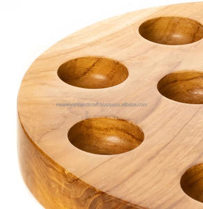 ถาดไข่ไม้ทรงกลมสำหรับเครื่องครัวถาดไข่ตกแต่งบนโต๊ะในบ้าน - Product Image 5