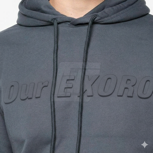 Sudadera con Capucha de Forro Polar Grueso Ecológico para Hombre 2026, Moda Sostenible de Invierno, Ropa Casual, Color Sólido, Antiarrugas, Personalizable - Product Image 3