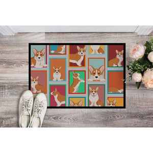 Cardigan rouge Corgi paillasson antidérapant lavable intérieur/extérieur tapis d'entrée 24H X 36W tapis de porte avant - Product Image 2
