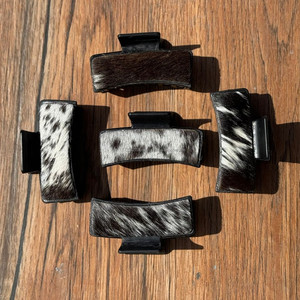 Nueva pinza de garra de cuero de piel de vaca hecha a mano con estilo occidental, pinza de pelo personalizada, accesorios de cuero para mujer - Product Image 2