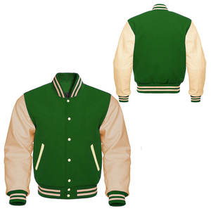 Vestes universitaires pour hommes en coton personnalisées, de haute qualité, dernières tendances, avec manches en cuir. - Product Image 4