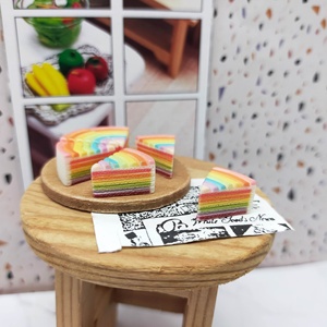 Figura de Resina de Pastel Arcoíris, Mini Adorno de Postre, Decoración Artesanal Pintada a Mano, para Manualidades, para Mayores de 14 Años - Product Image 4