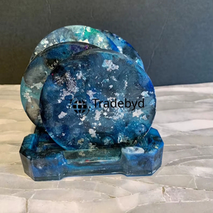 Posavasos de Resina de Lujo, 4x4 Pulgadas, Cuadrados, Premium, Hechos a Mano, Colores y Logotipo Personalizables, Accesorios para Bebidas, Tradebyd - Product Image 1