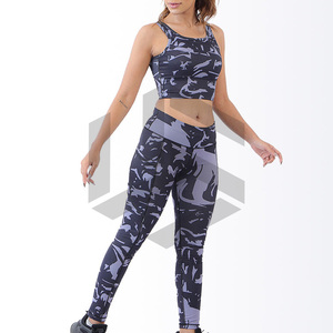 ชุดโยคะผู้หญิงลดราคาสุดฮอต ทนทาน ระบายอากาศได้ดี แห้งเร็ว ไร้ตะเข็บ ผลิตจากผ้าสแปนเด็กซ์และโพลีเอสเตอร์ ลายเรียบ เอวยางยืด ชุดแบบสองชิ้น - Product Image 4