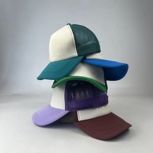 OEM 5 Panel Custom logo High Quality Custom Color Breathable Foam Colorful Solid Color Trucker Hat - Product Image 3