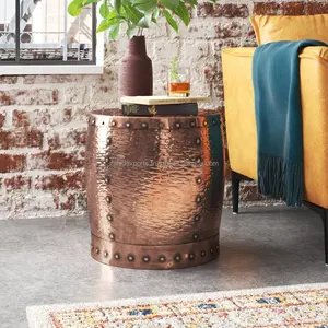 Mesa de Comedor Redonda Moderna de Lujo, Base de Metal Dorado Hecha a Mano, Ecológica, Venta Directa de Fábrica, Uso Versátil, Zahid Exports - Product Image 2