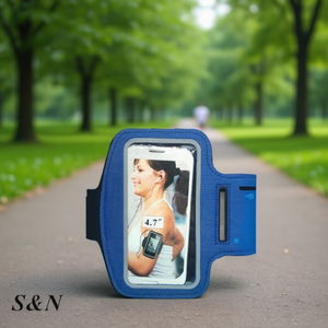 Brazalete Deportivo de Neopreno S&N de 4.7-5.0 Pulgadas, Azul, Ajustable, para Smartphones, Ideal para Correr y Hacer Ejercicio - Product Image 3