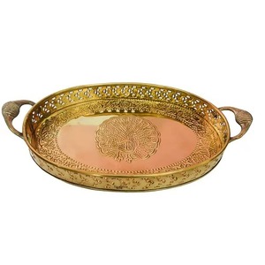 Bandeja de Servir de Aluminio de Lujo con Patrón Abstracto, Ecológica y Duradera para Ramadán, Bodas y Eventos al Aire Libre - Product Image 5