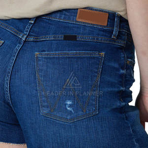 Shorts de Mezclilla Casuales y Transpirables para Mujer, Color Sólido, 100% Algodón, Secado Rápido, Servicio OEM Personalizado, Venta al Por Mayor - Product Image 5