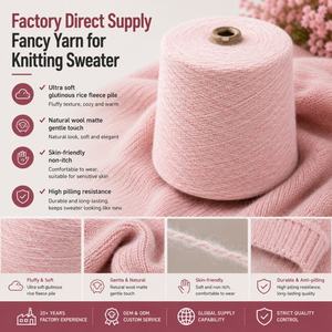 Fil de laine mé<span class=keywords><strong>lang</strong></span>ée doux au toucher 1/14NM, fil polaire duveteux pour tricot de luxe, surchemise, cardigan, textile d'hiver en vrac - Product Image 4
