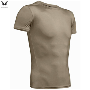 เสื้อยืดแขนสั้นแบบรัดรูปขายส่ง ผ้าโพลีเอสเตอร์ผสมสแปนเด็กซ์ 100% ราคาดีที่สุด เสื้อออกกำลังกายแบบรัดรูป - Product Image 4