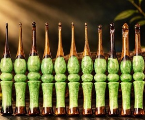 Luxury Epoxy Resin Wooden Green Brown Colorful Design <b>Crochet</b> <b>Hook</b> Comfortable Grip Handmade Knitting Accessory for Daily use - Product Image 1