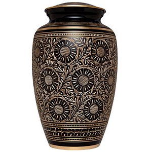 Magnificent Brass Adult Cremation Memorial Funeral Urn <b>Ash</b> <b>Keepsake</b> Holder Featuring Decorative Secure Threaded Lid Design - Product Image 5