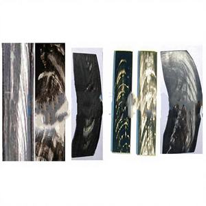 Manche de couteau à cadre optique en corne de vache/boeuf de buffle naturel avec stries brunes noires et blanches Vente artisanale de plaque de corne de couleur naturelle - Product Image 5