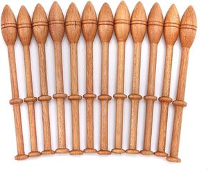 Kit de encaje de bobina, herramienta de tejido con aguja de madera, herramientas de tejido de madera torneada artesanales francesas antiguas y vintage para principiantes - Product Image 2