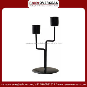 Latest Style High Quality Black & Gold Plated <b>Iron</b> Candle Stand Ideal for Elegant Home Decor & Celebrations at Competitive Price - Product Image 2