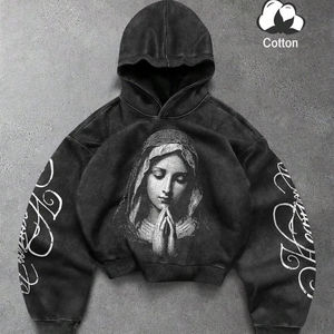 Sweat à capuche oversize délavé pour homme, style streetwear décontracté, idéal pour la gym, en tissu épais, pull à capuche hiver, prix abordable, vente en gros - Product Image 1