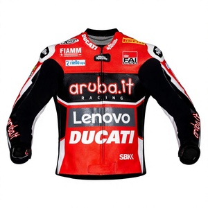 Chaqueta de Carreras Chaz Davies WSBK Rucati Personalizada de Cuero de Canguro MotoCP con Certificación CE, Chaqueta Profesional para Hombre - Product Image 1