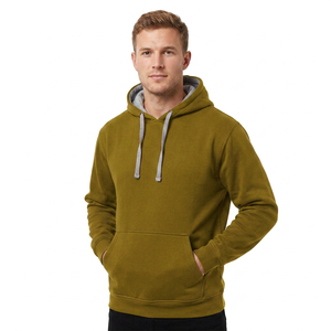Sweat à capuche décontracté pour homme, 100 % coton épais, brodé, en molleton, de haute qualité, avec cordon de serrage, idéal pour l'extérieur, personnalisable, vente en gros - Product Image 4
