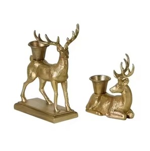 Silver Metal <b>Reindeer</b> 4 Light Tealight Holder Christmas Decor - Product Image 4