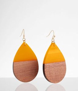 Pendientes de Resina Epoxi con Diseño de Madera Estilo Río, Pendientes Colgantes Únicos de Diseñador para Mujer, Accesorios de Moda - Product Image 1