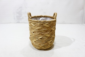 Panier en jonc de mer naturel, décoration d'intérieur, fait main, écologique, avec poignées - Product Image 1