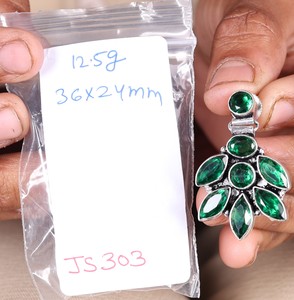 <b>Green</b> Topaz Brass Antique Silver Plated Trendy Drop <b>Earrings</b> Floral Design Wedding Jewelry Wholesale Bulk - Product Image 3