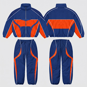 ชุดเซ็ต 2 ชิ้น เสื้อแจ็คเก็ตครอปสีเขียวเหลืองสำหรับผู้ชาย กางเกงจ็อกเกอร์ ชุดกีฬาซิปแบบสวมใส่สบาย - Product Image 2